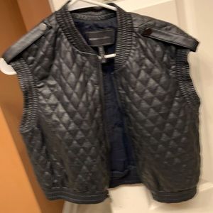 Vest zipper in front cropped quilted wmatching pants